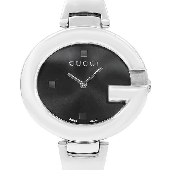 Guccissima Steel Black Oval Dial Ladies Watch - Picture 1 of 5